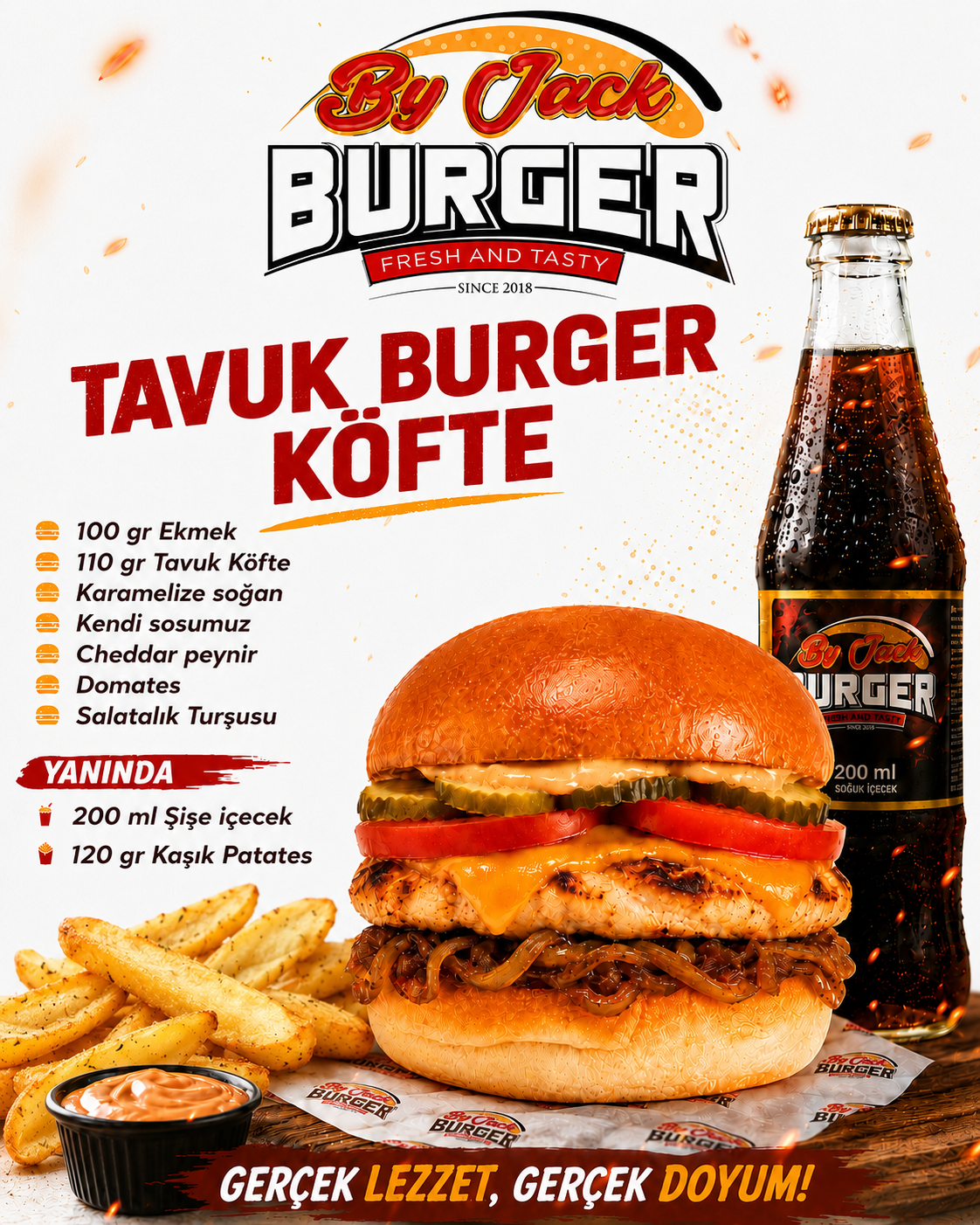 Tavuk Burger Köfte Menü
